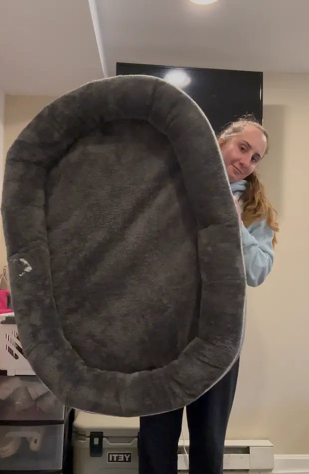 This is a giant dog bed that we donated to an animal shelter!