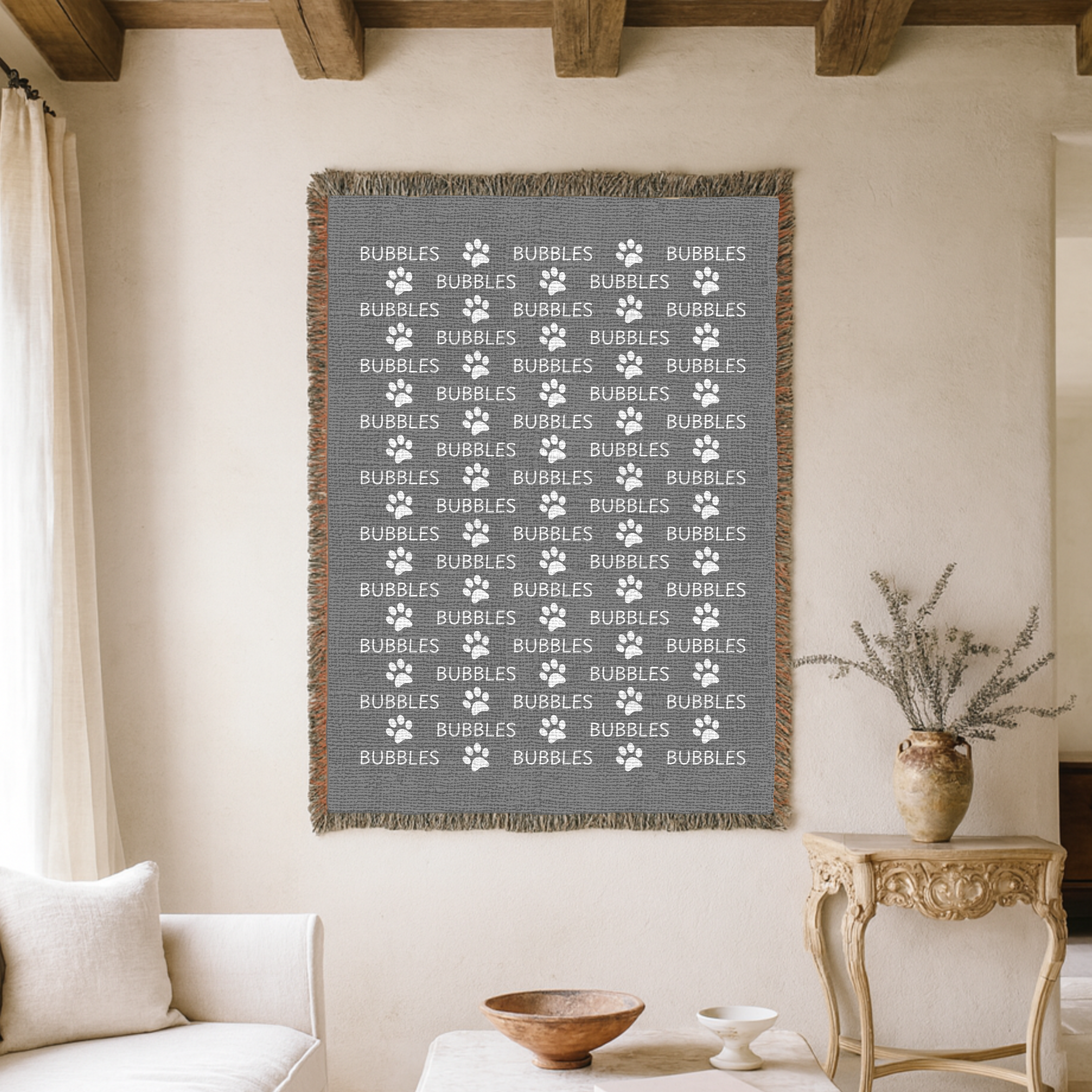 Dogwood Pack Custom Name Dog Blanket