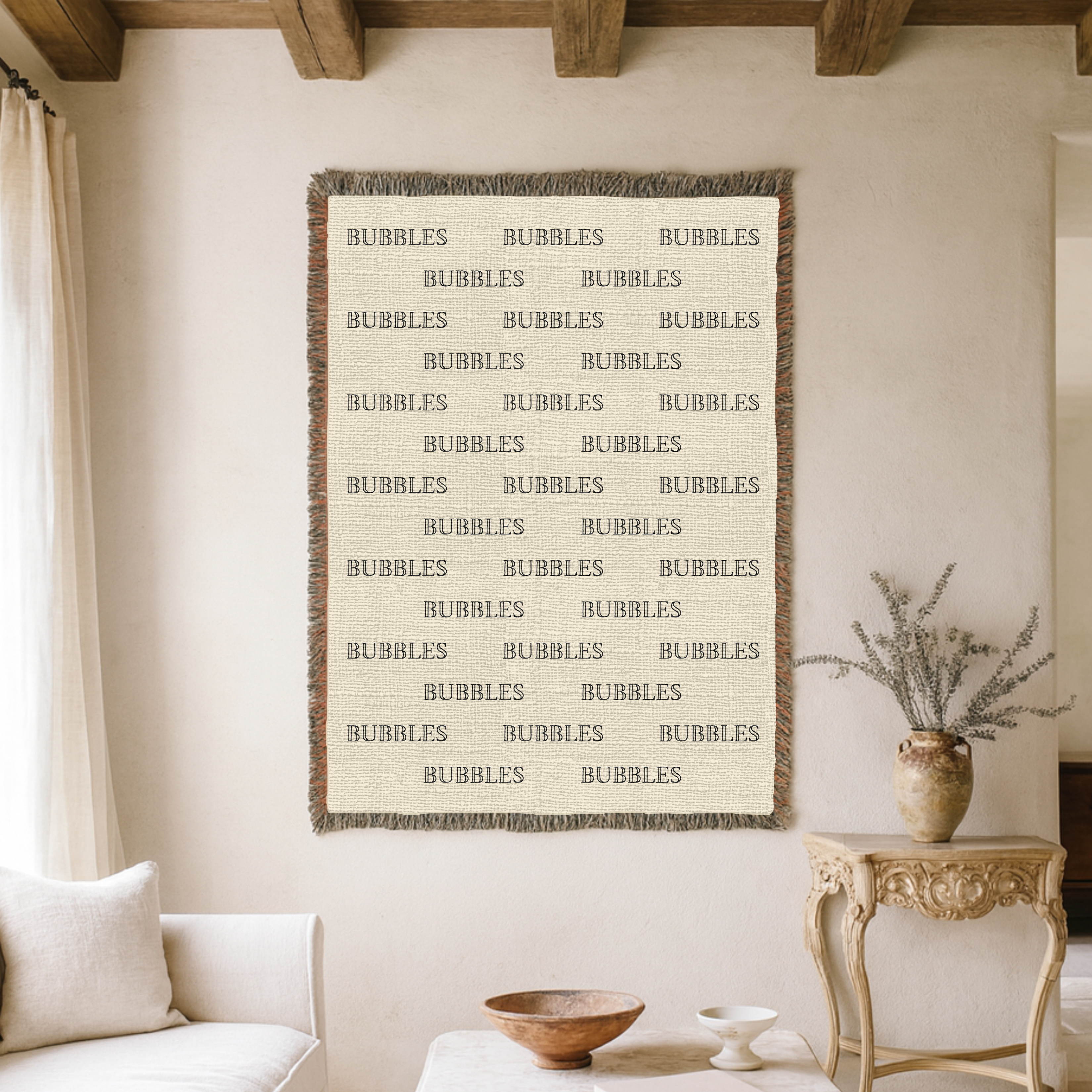 Dogwood Pack Custom Bubble Name Dog Blanket