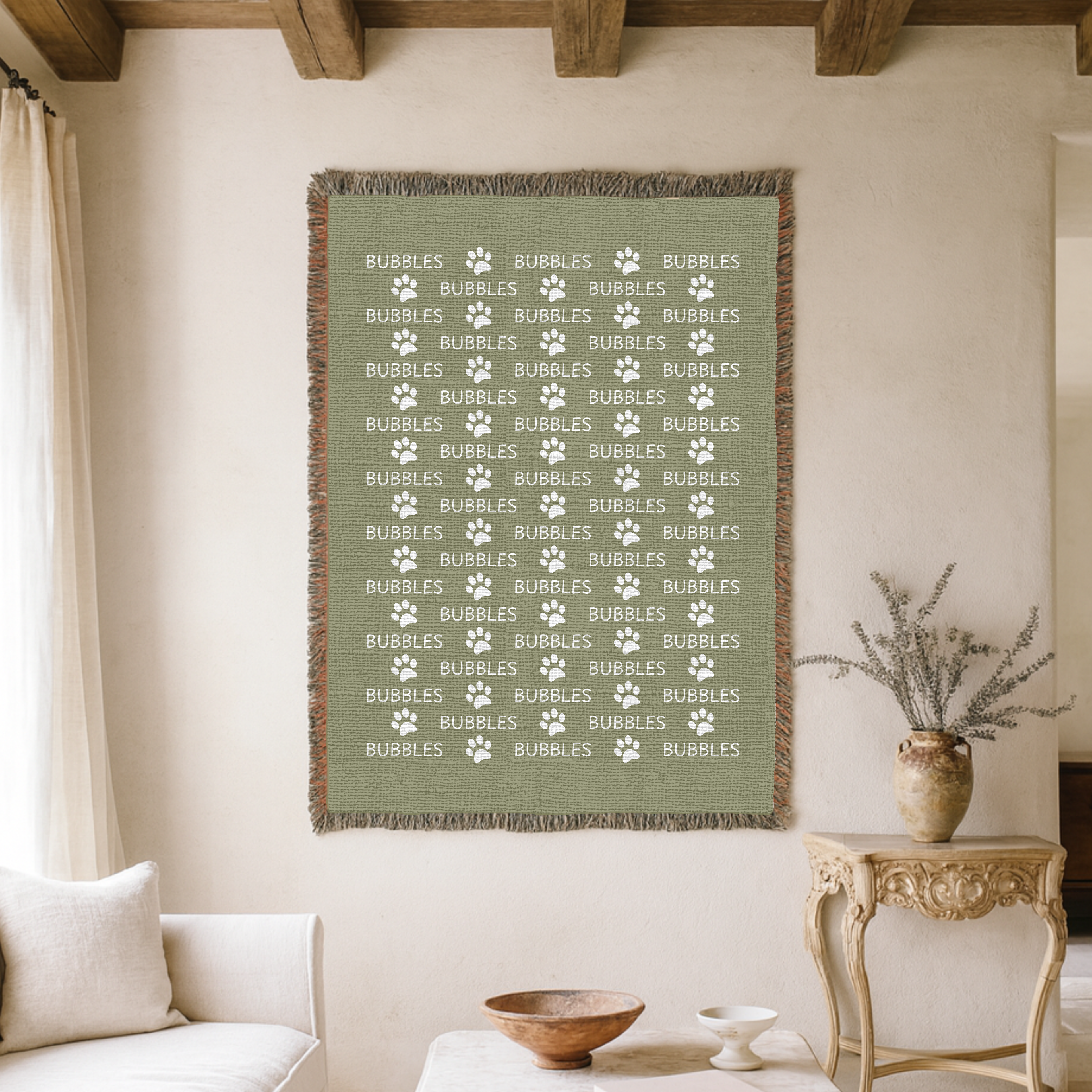 Dogwood Pack Custom Name Dog Blanket