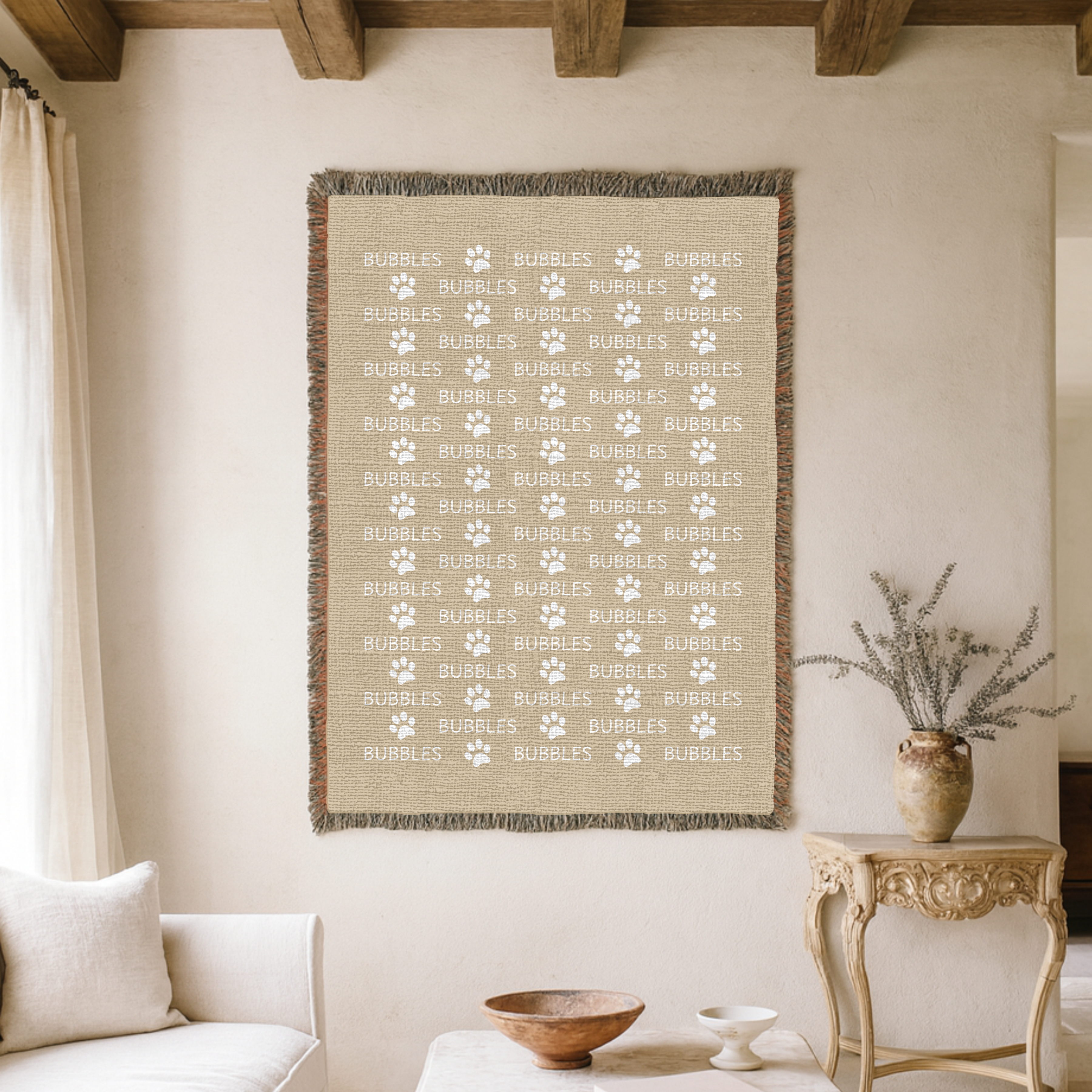 Dogwood Pack Custom Name Dog Blanket