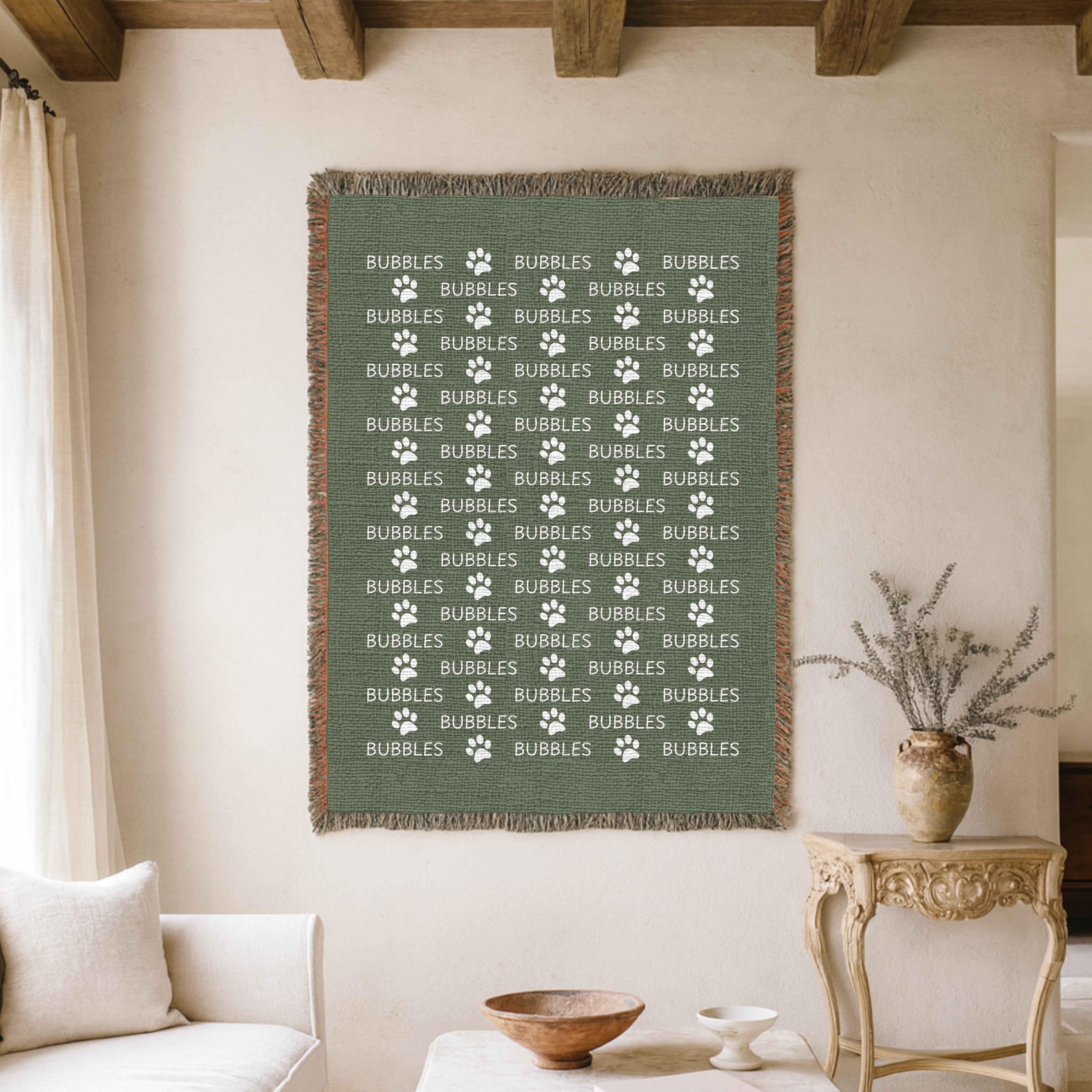 Dogwood Pack Custom Name Dog Blanket