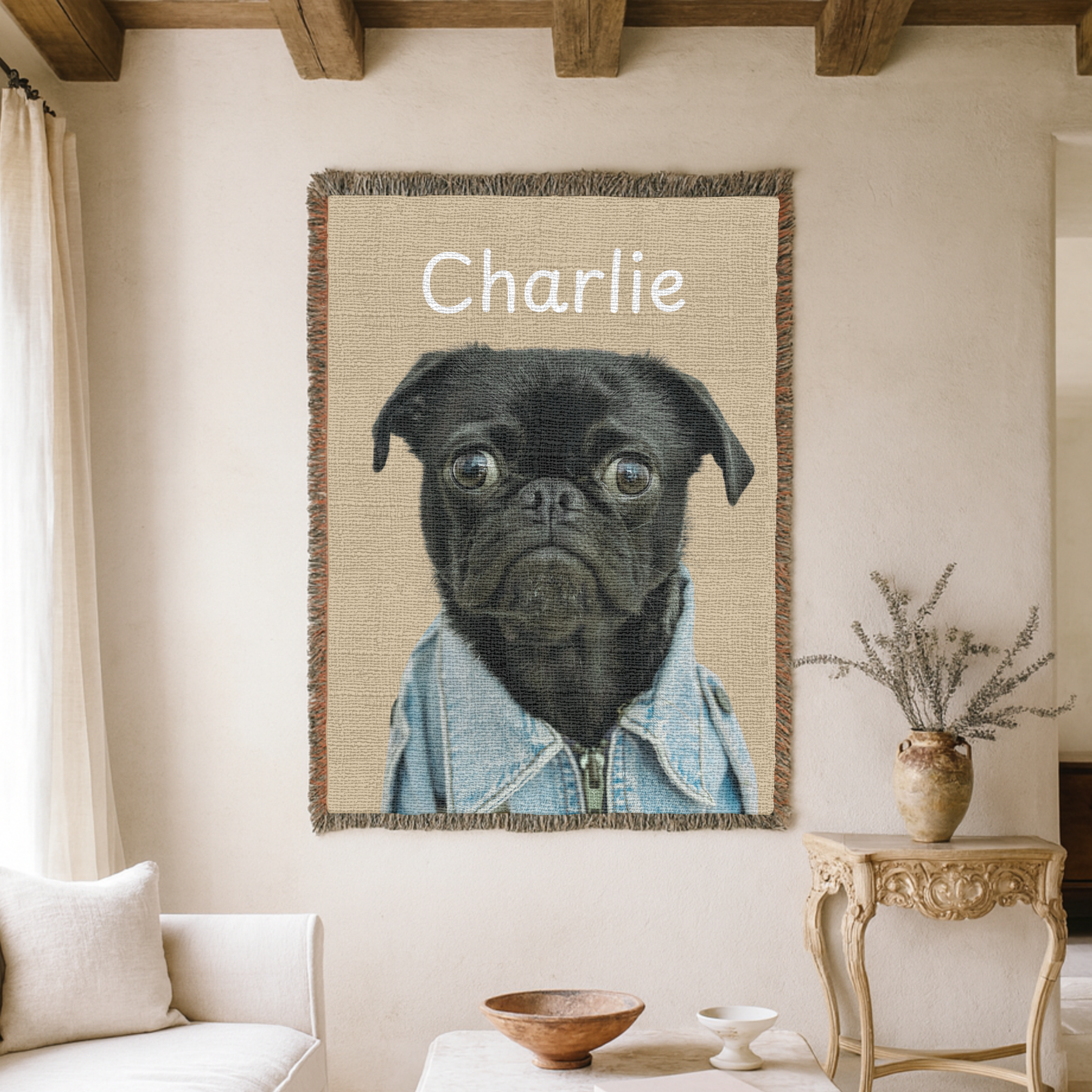 Dogwood Pack Custom Portrait Dog Blanket