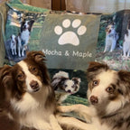 Australian Shepards with cozy Custom Dog Blanket – Personalized Pet Photo Blanket with Name