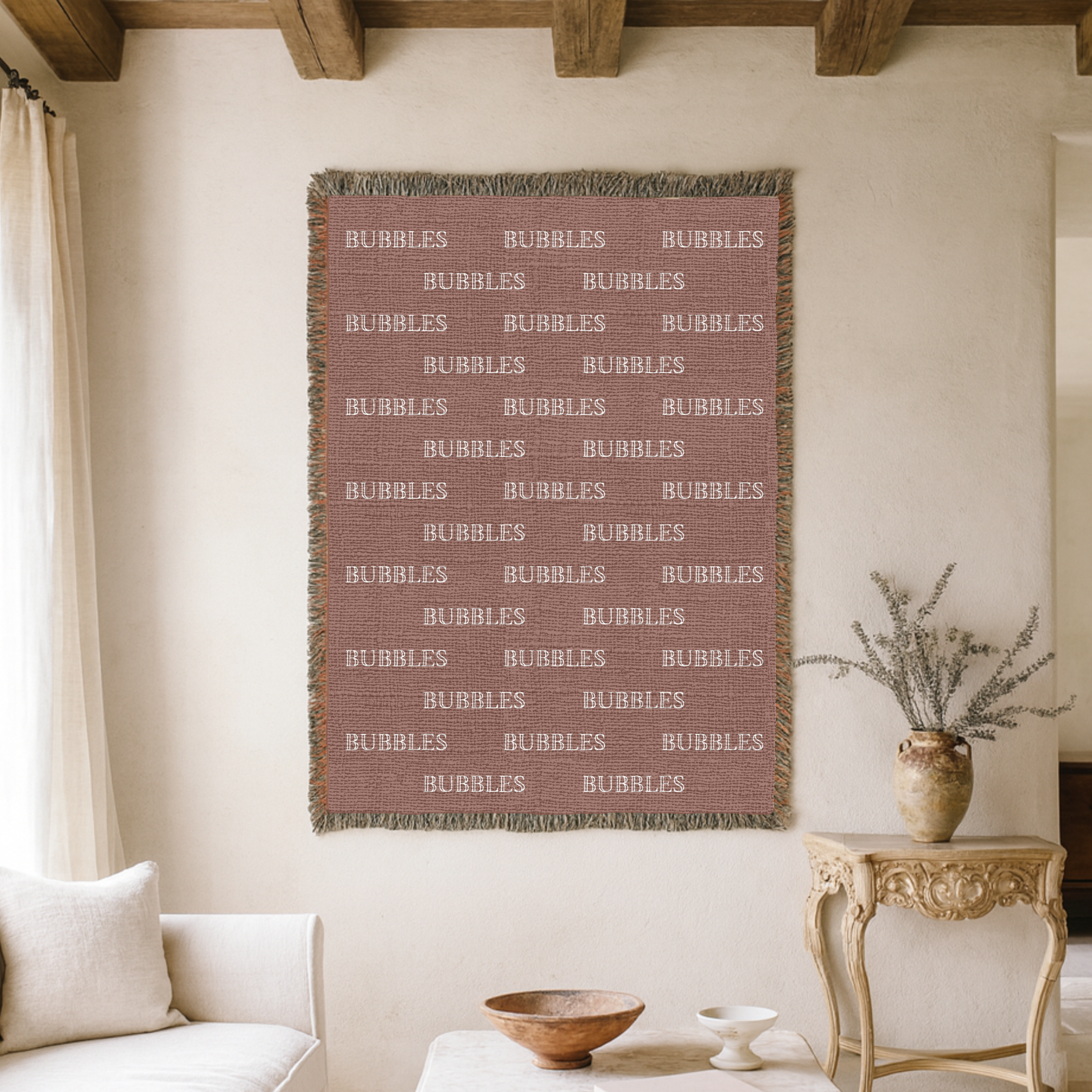 Dogwood Pack Custom Bubble Name Dog Blanket