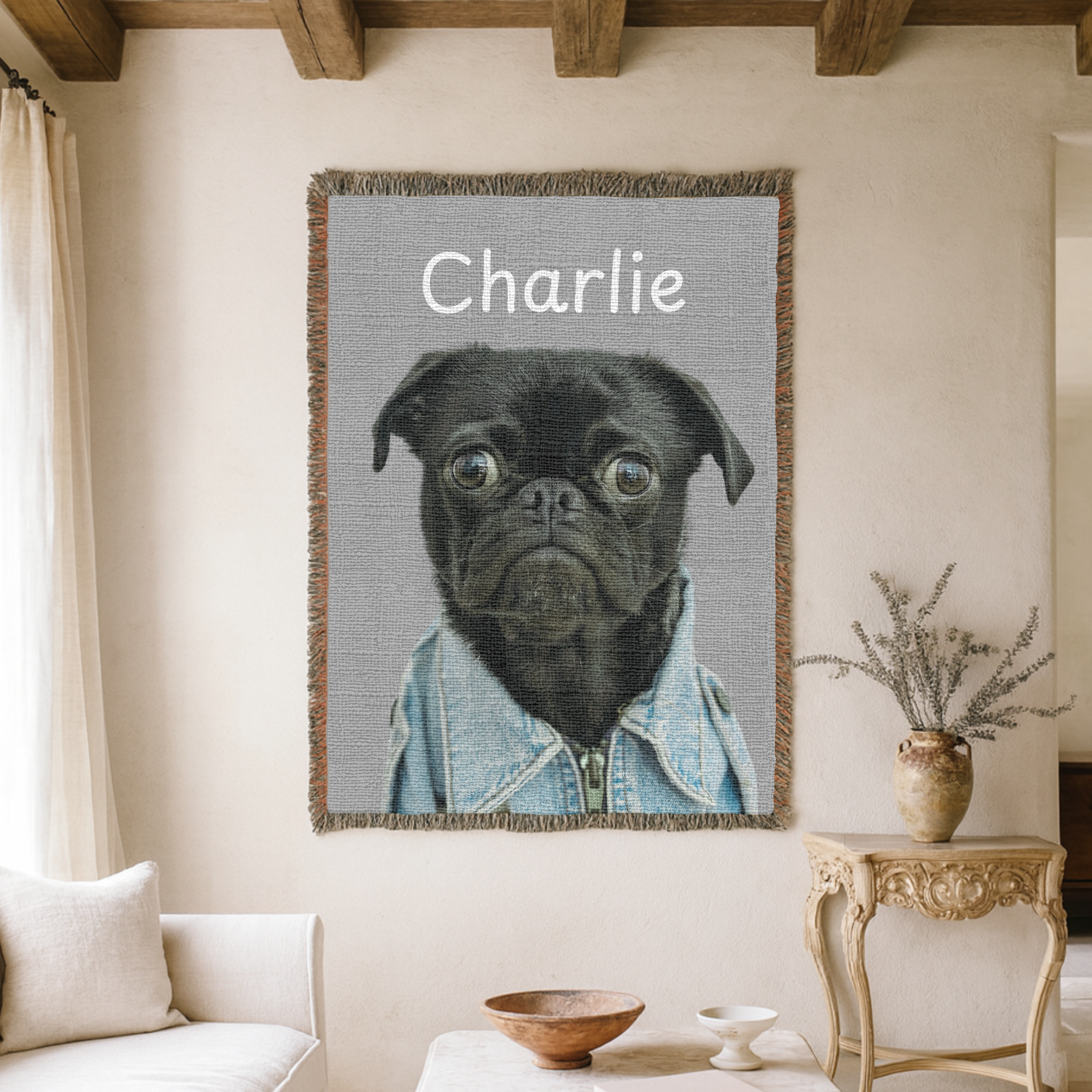 Dogwood Pack Custom Portrait Dog Blanket