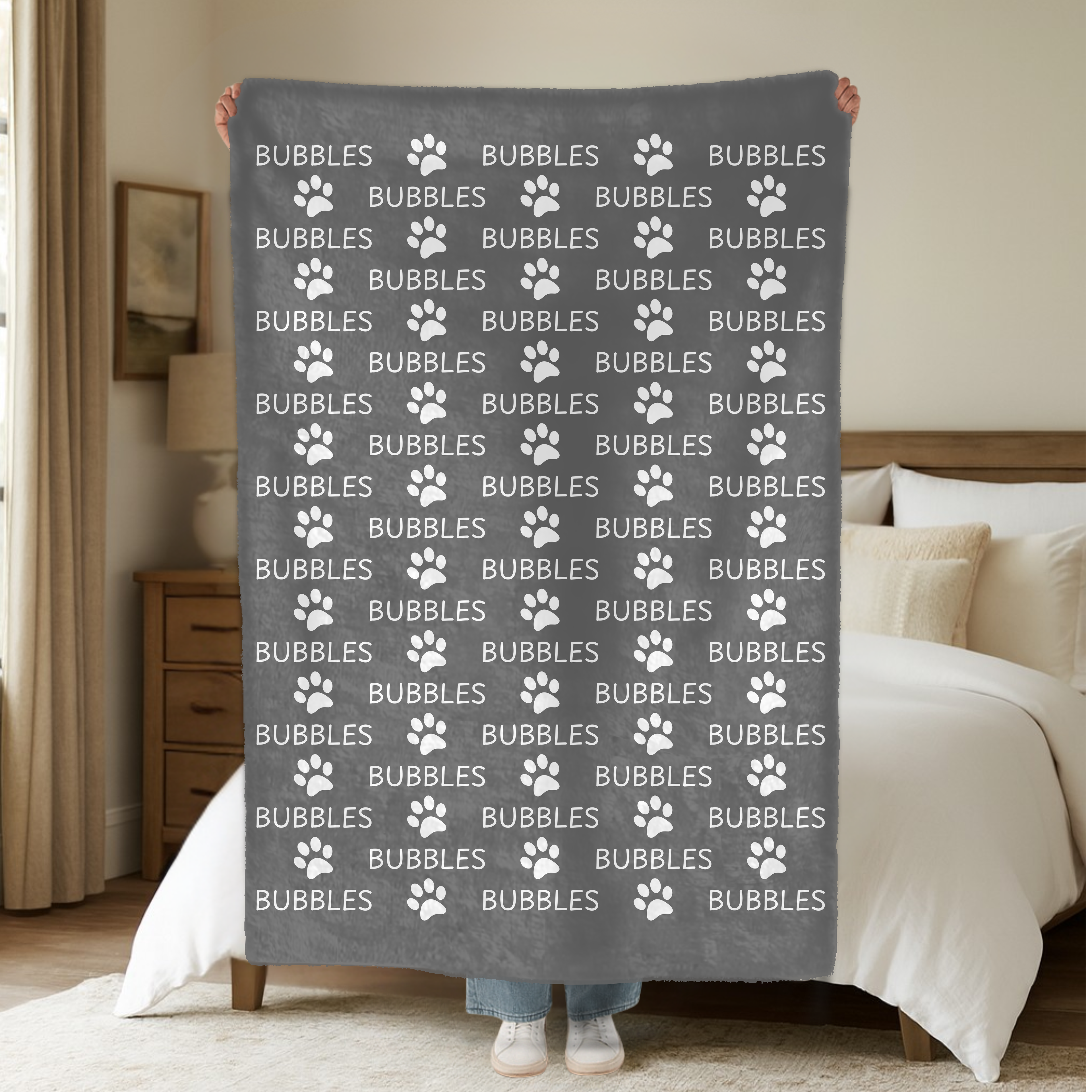 Dogwood Pack Custom Name Dog Blanket