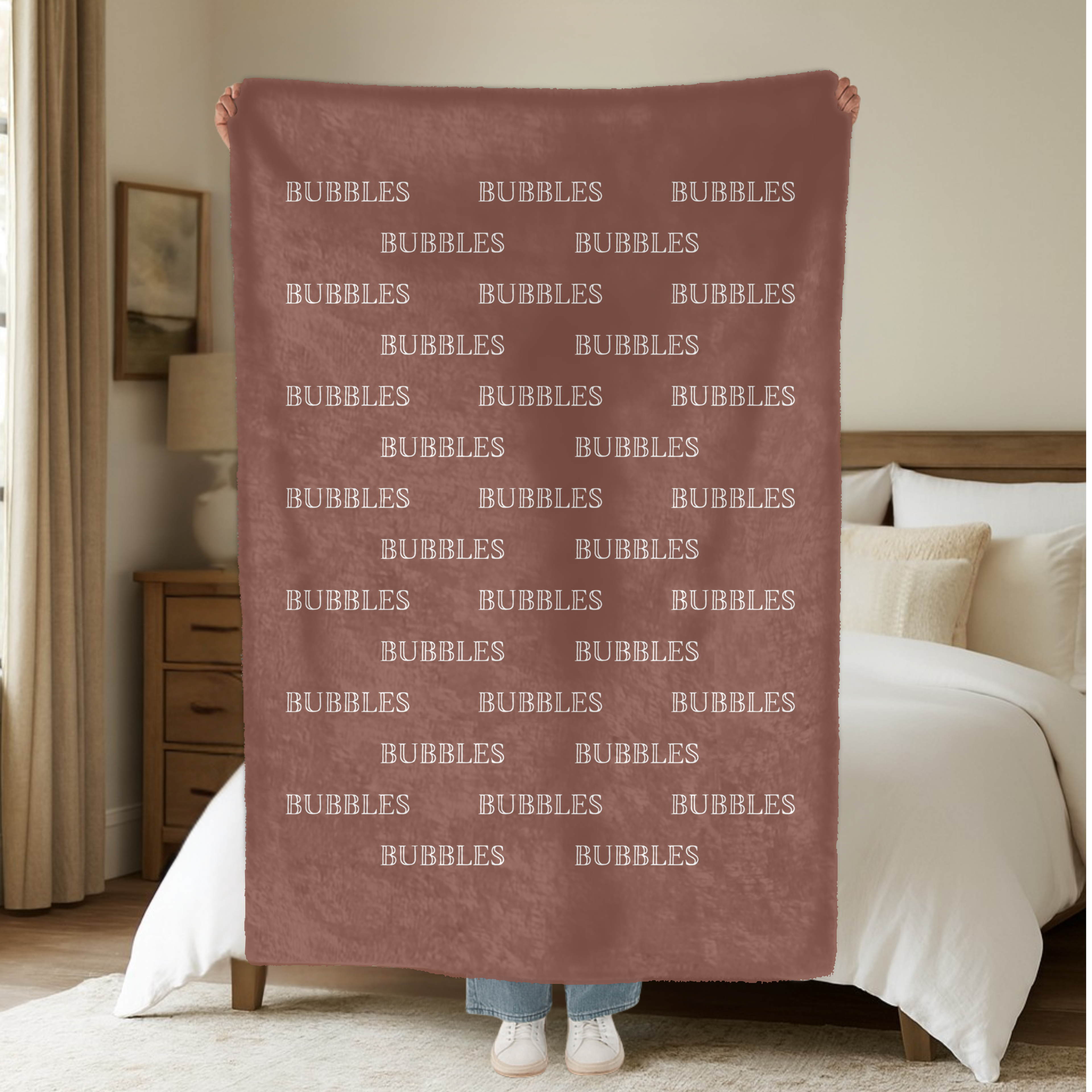 Dogwood Pack Custom Bubble Name Dog Blanket