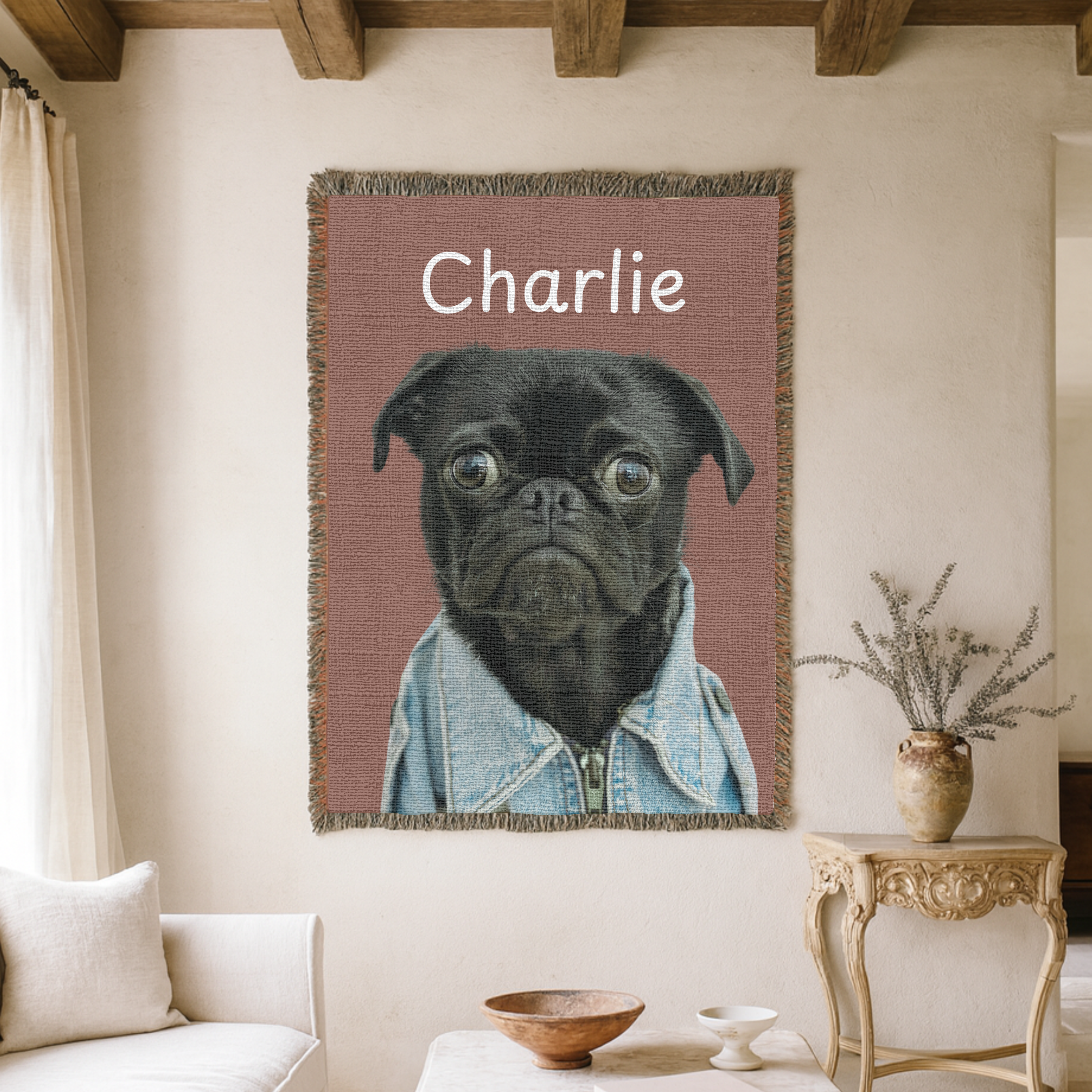 Dogwood Pack Custom Portrait Dog Blanket