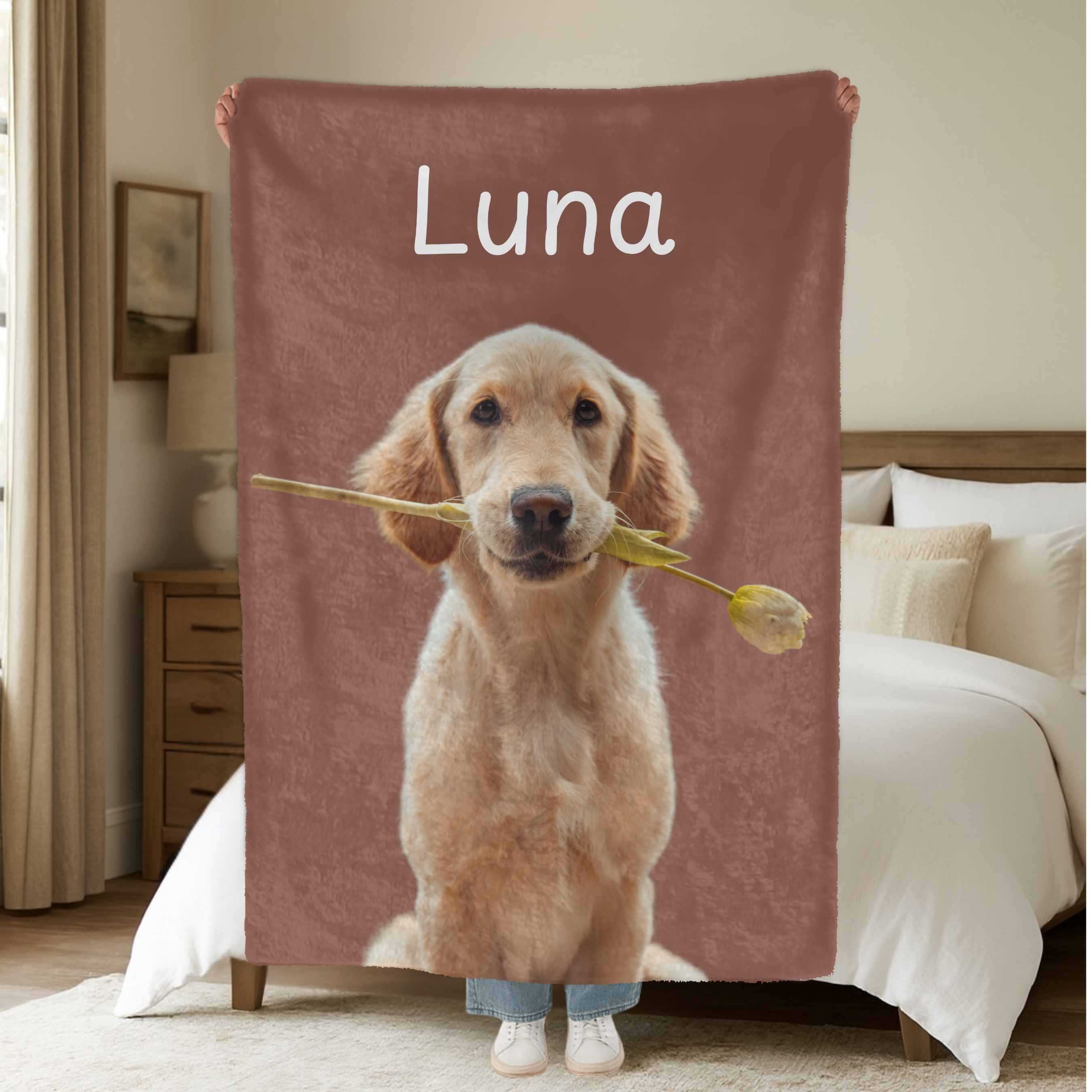 Dogwood Pack Custom Portrait Dog Blanket