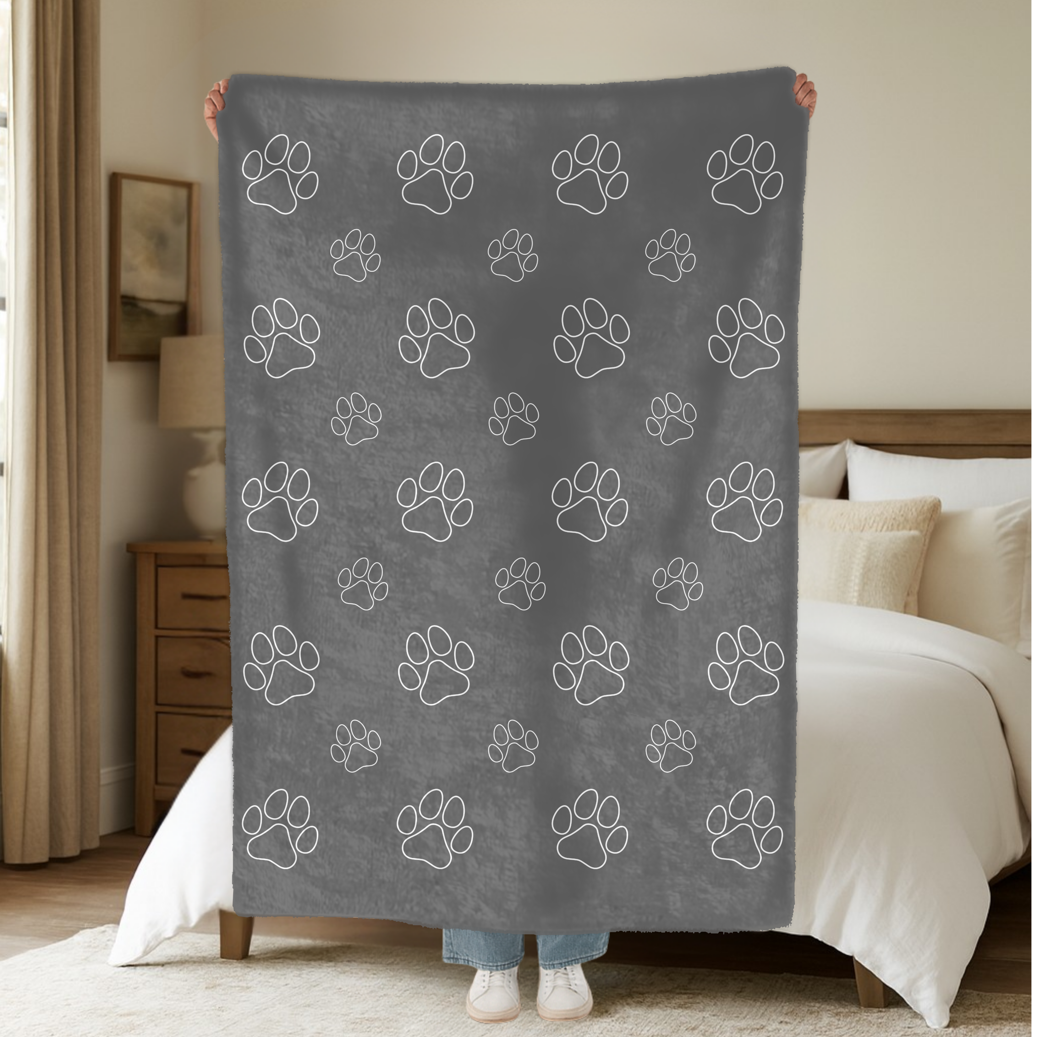 Dogwood Pack Wolf Paw Dog Blanket