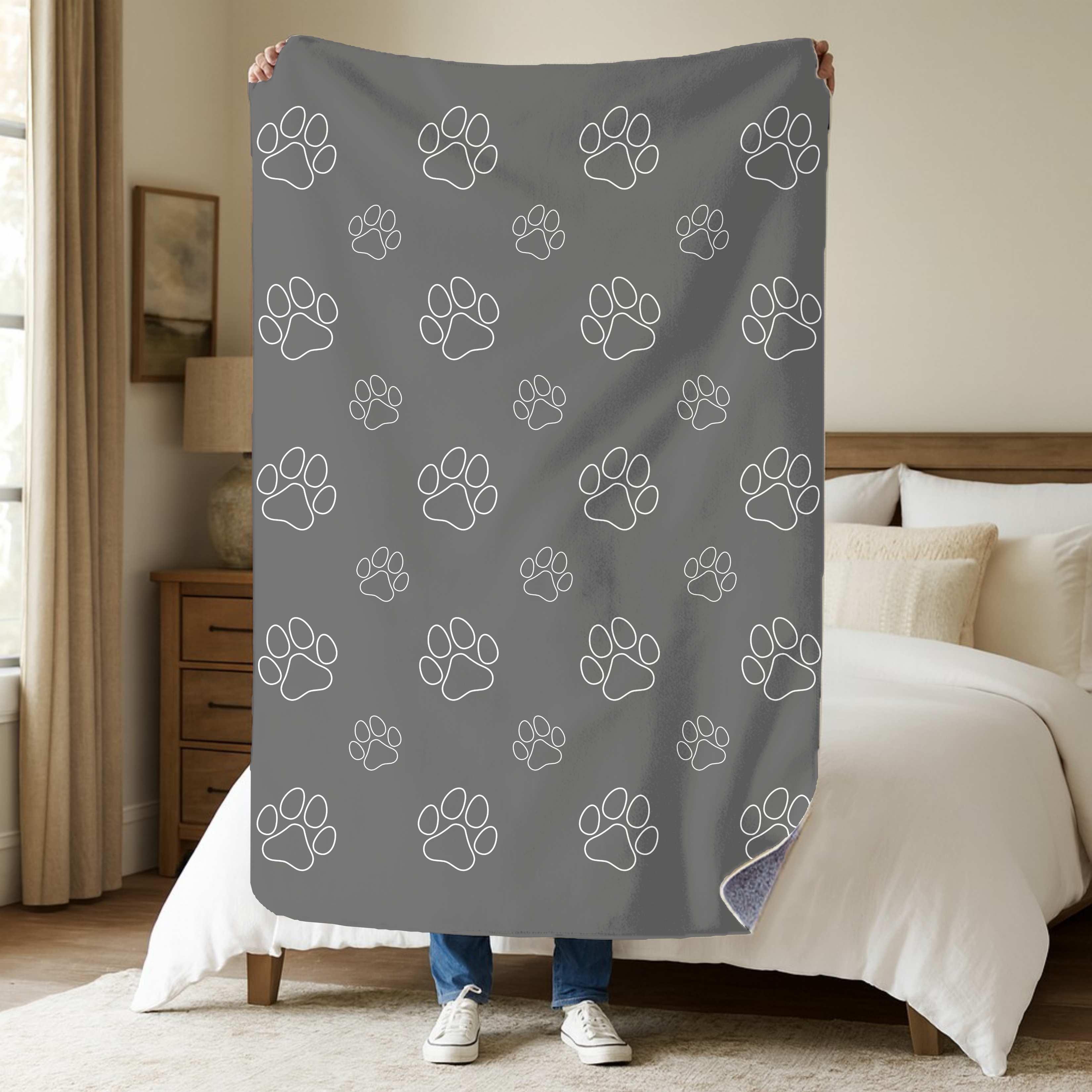 Dogwood Pack Wolf Paw Dog Blanket