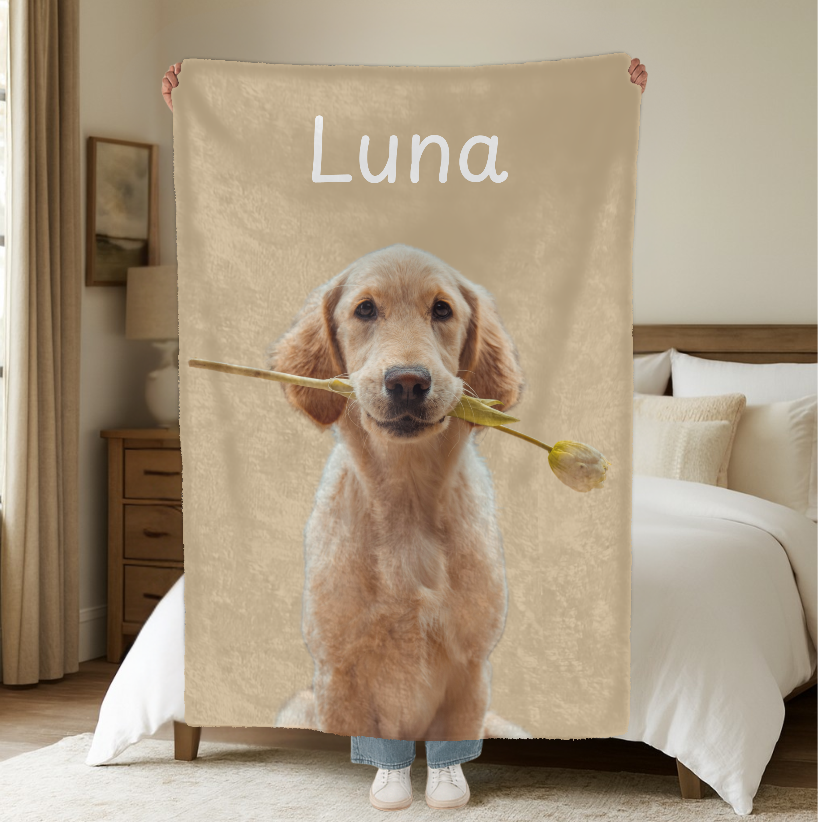 Dogwood Pack Custom Portrait Dog Blanket