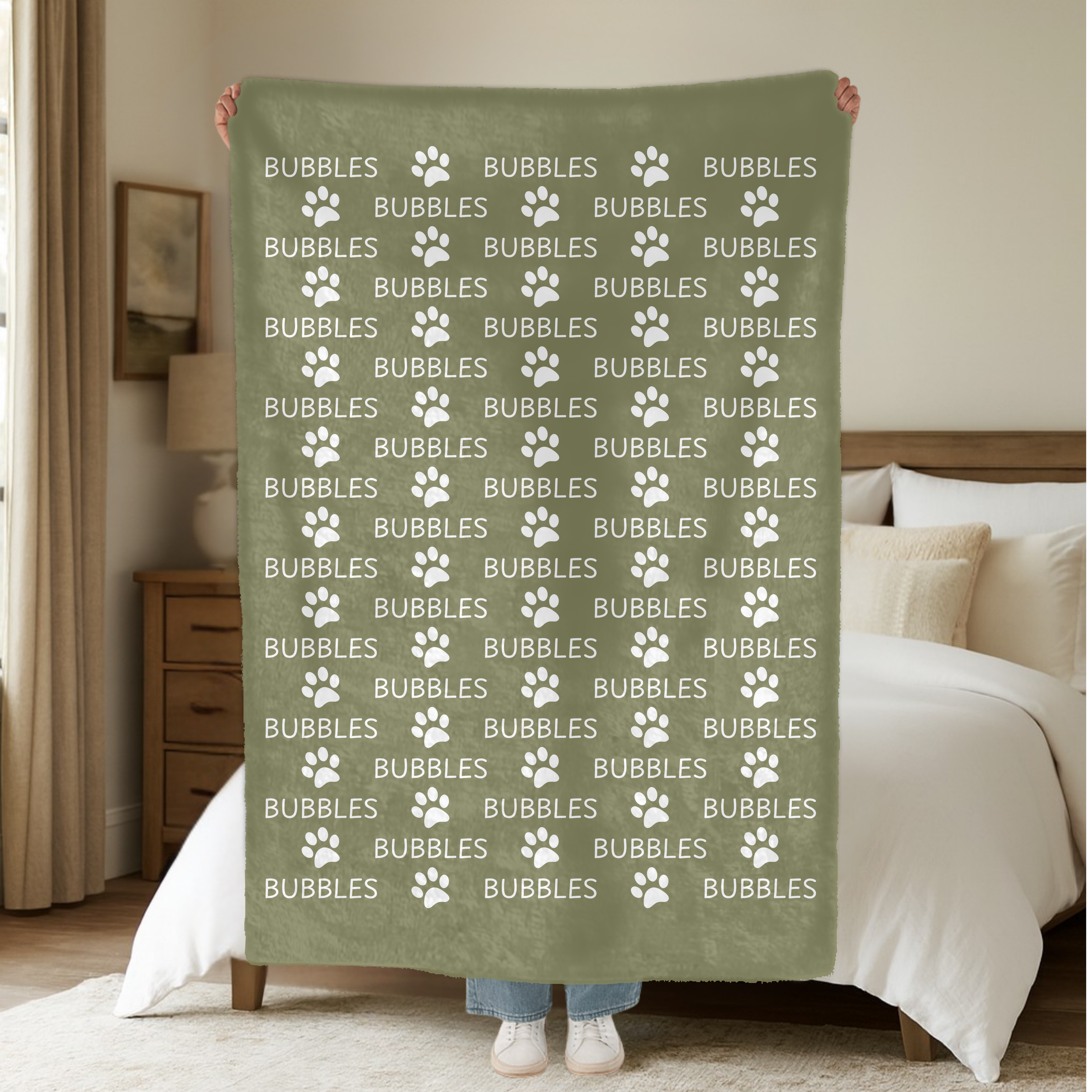 Dogwood Pack Custom Name Dog Blanket