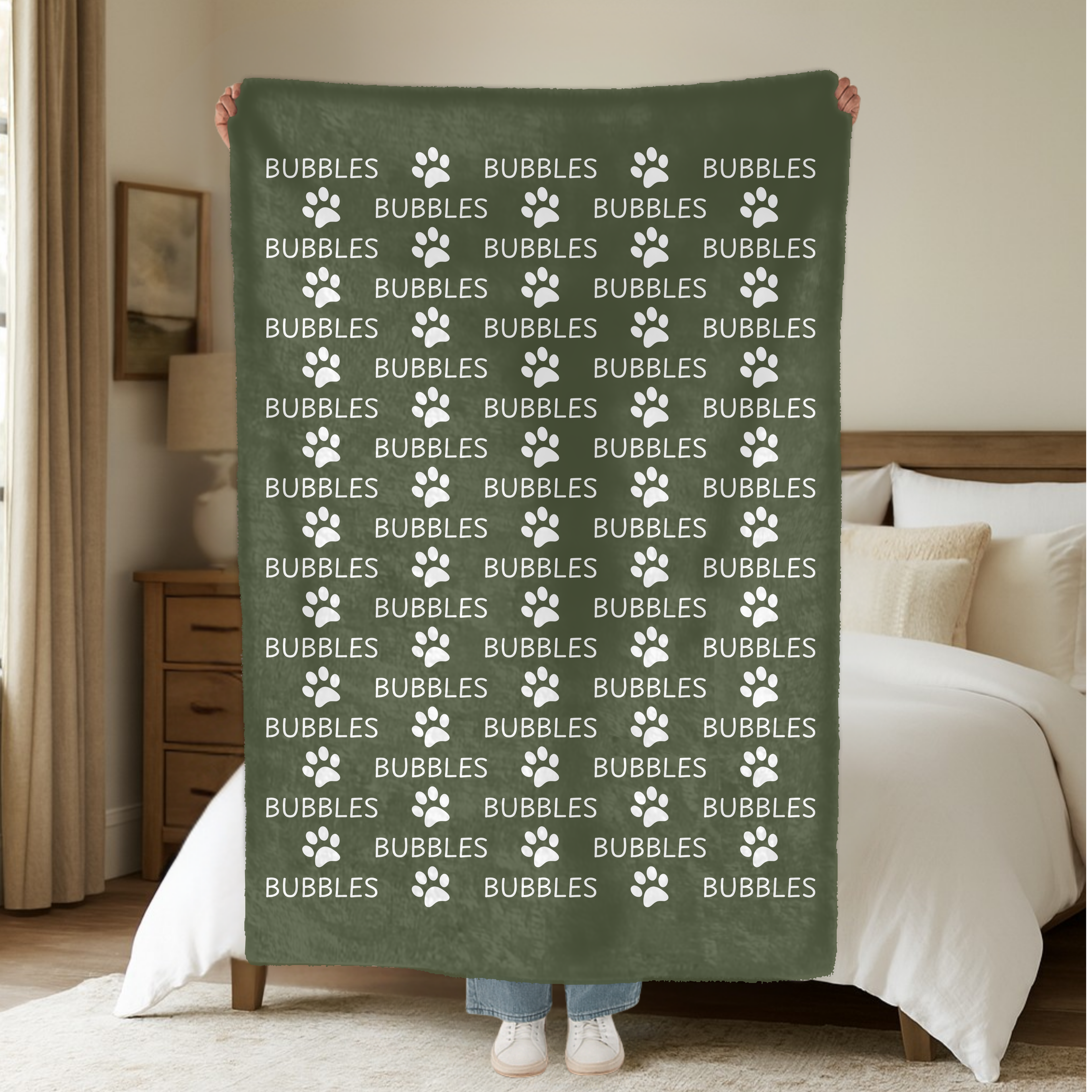 Dogwood Pack Custom Name Dog Blanket