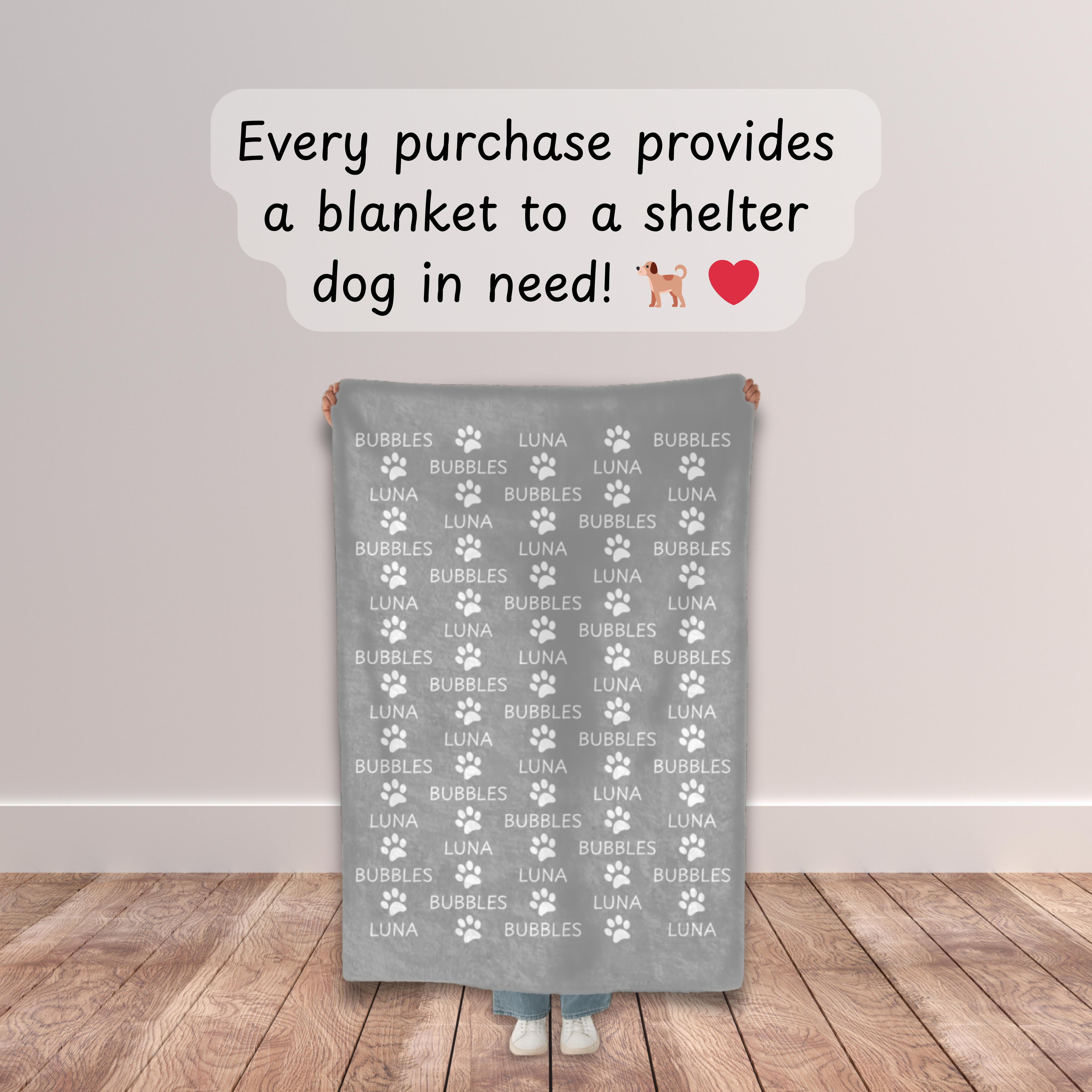 Dogwood Pack Custom Name Dog Blanket