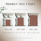 Blanket size guide for Dogwood Pack custom dog blanket with bubble name in plush and sherpa fabrics