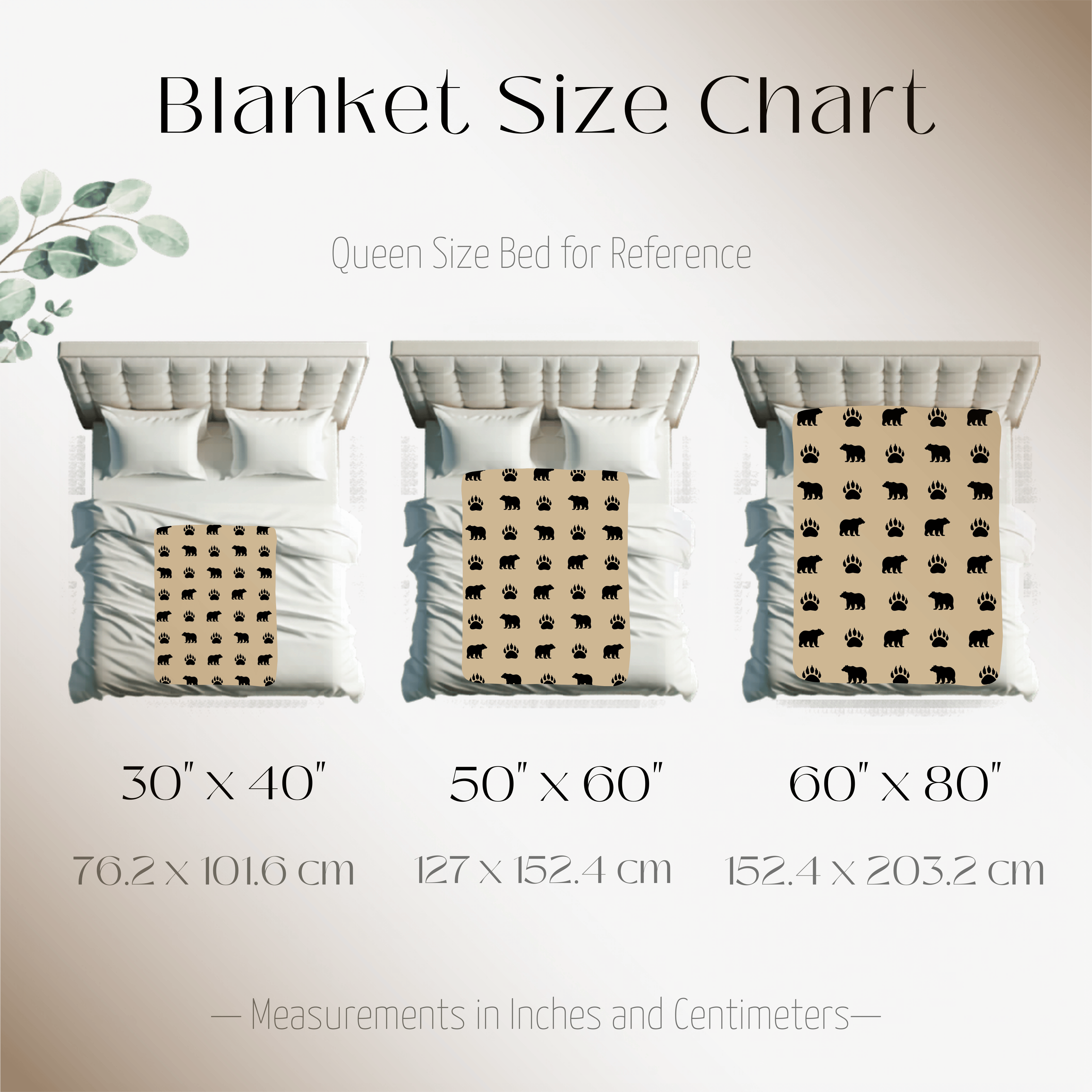 Blanket size guide for Dogwood Pack bear paw dog blanket in plush and sherpa fabrics