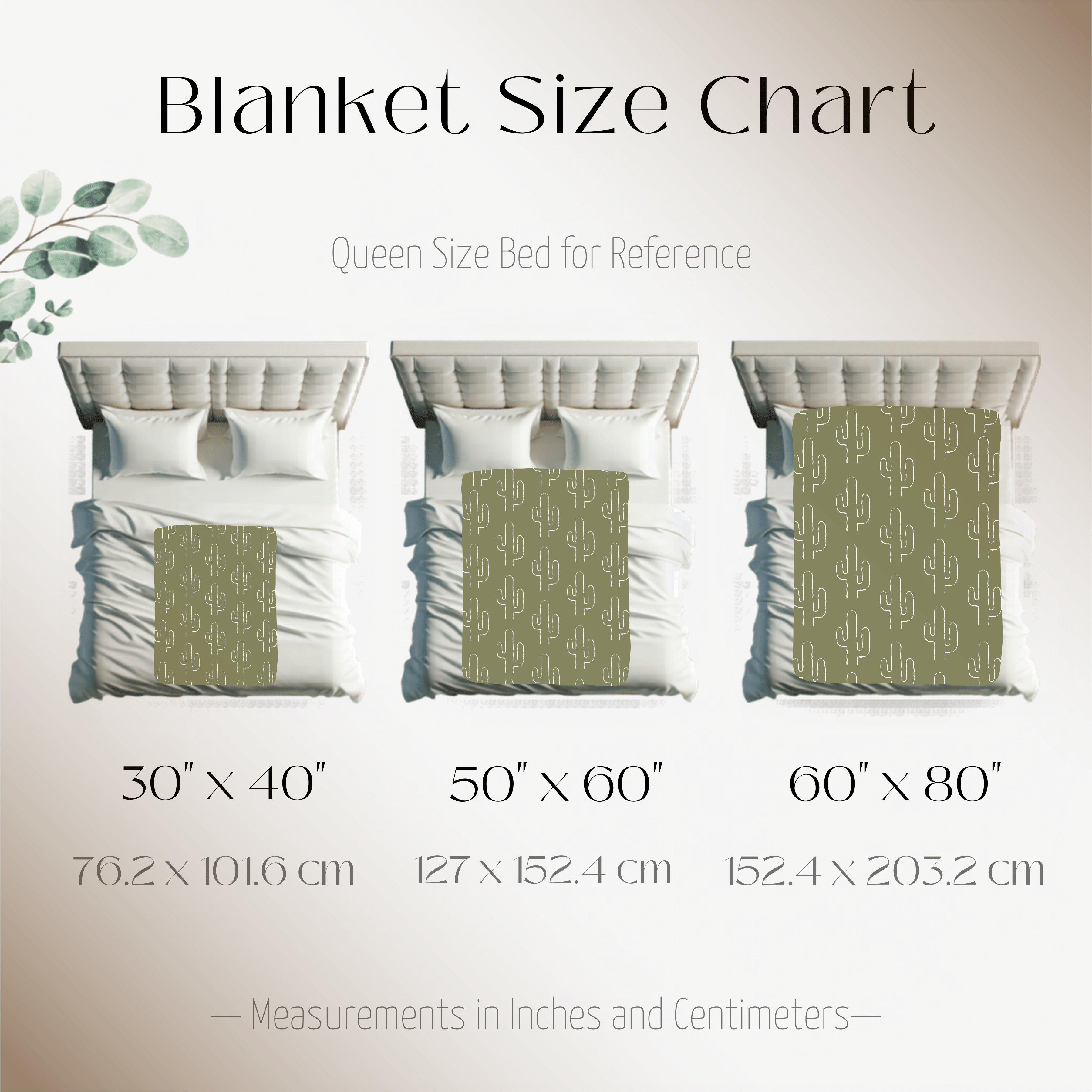 Blanket size guide for Dogwood Pack desert cactus dog blanket in plush and sherpa fabrics