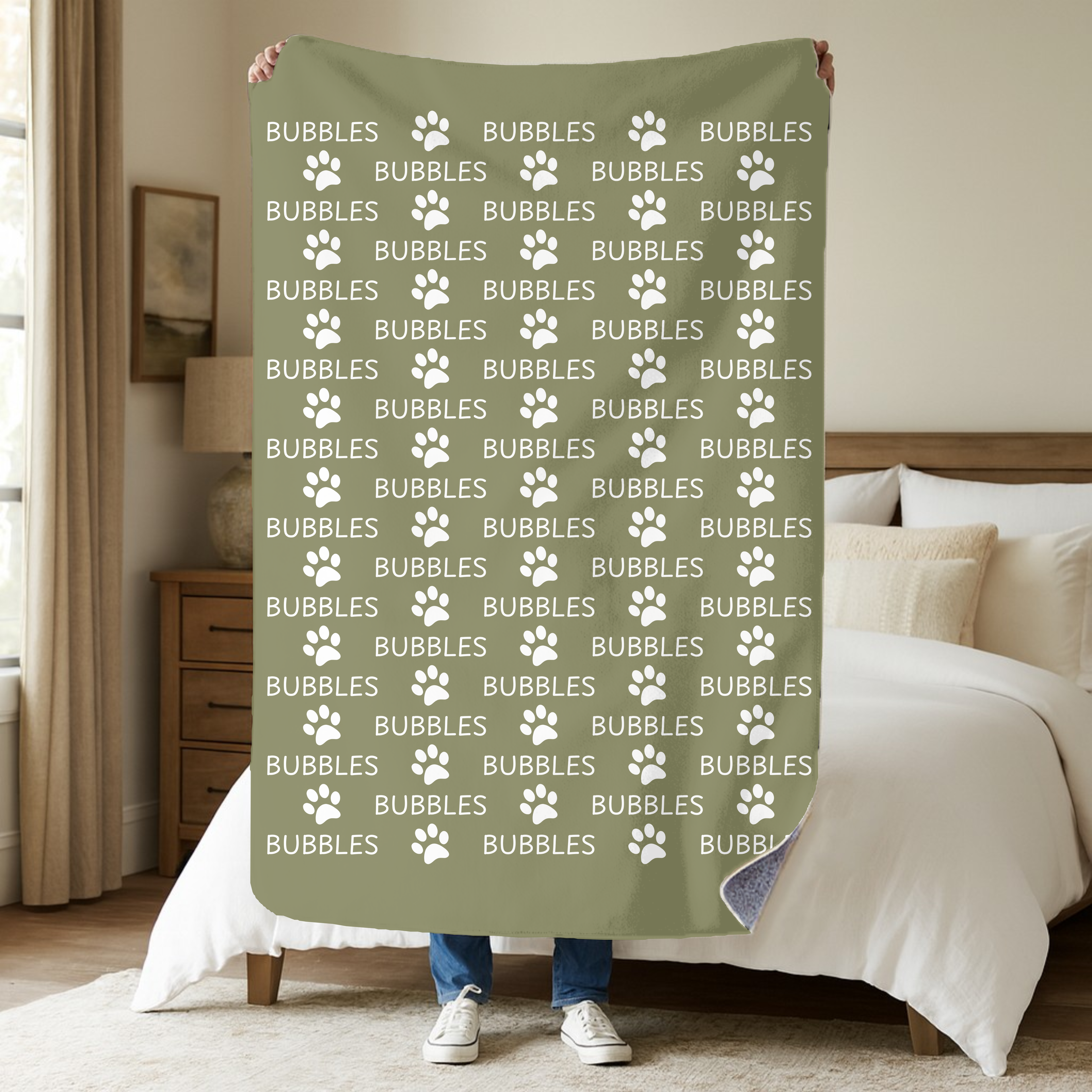 Dogwood Pack Custom Name Dog Blanket