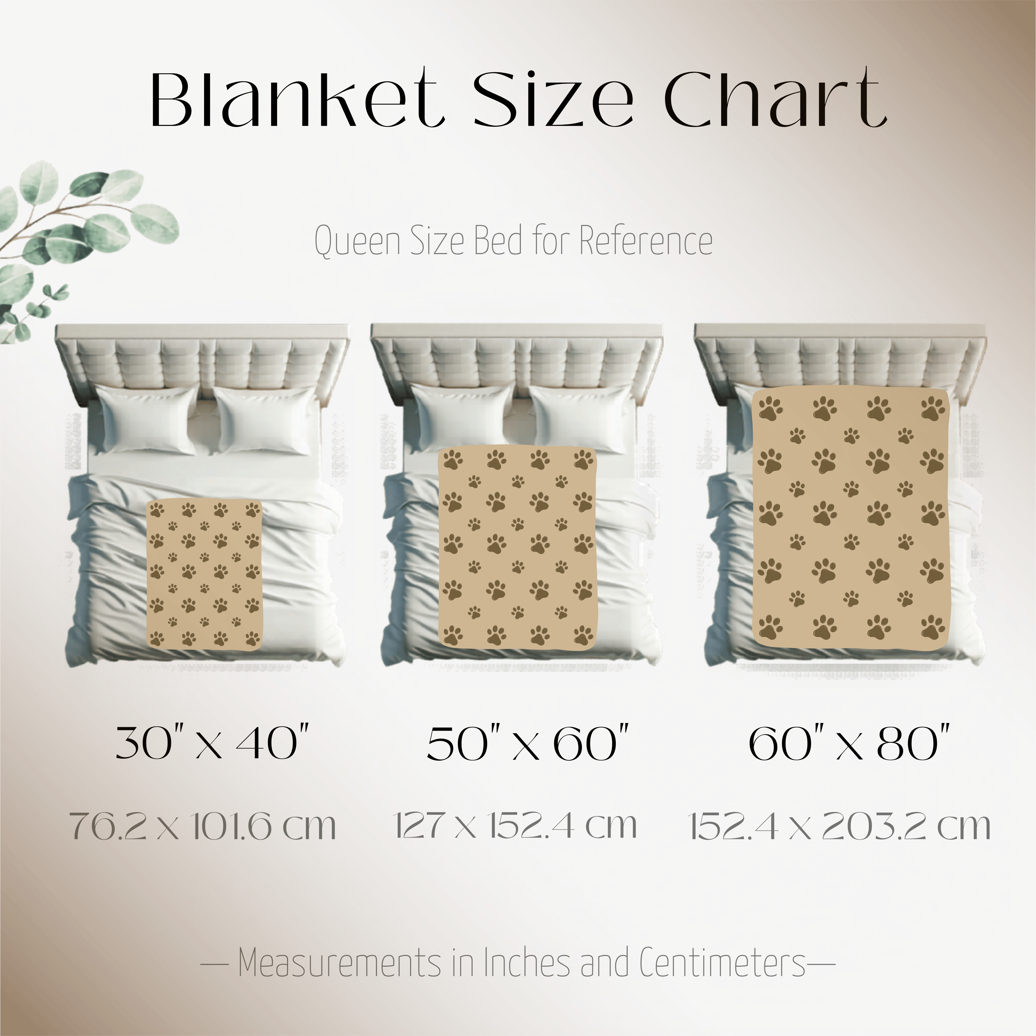 Blanket size guide for Dogwood Pack adventure paws dog blanket in plush and sherpa fabrics