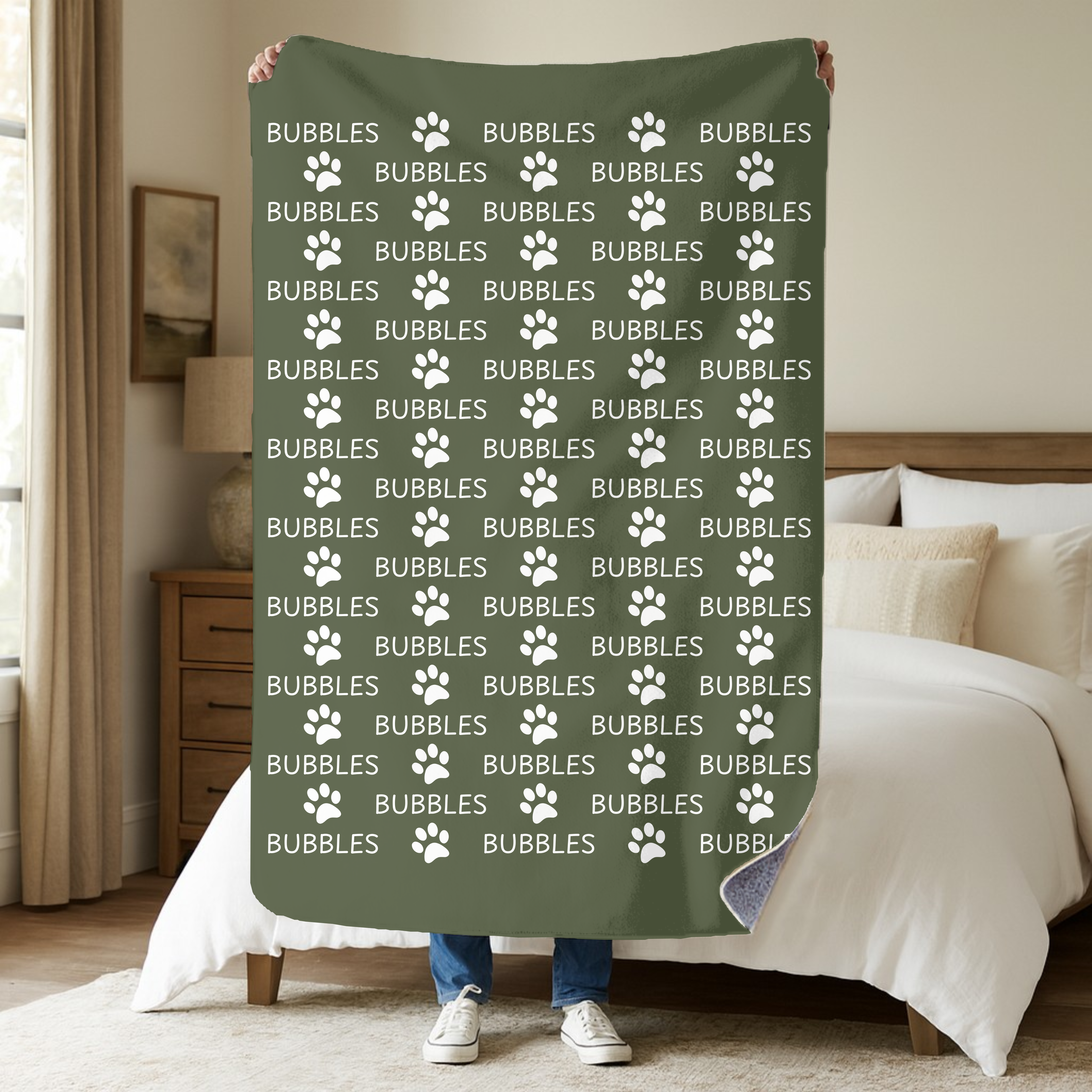Dogwood Pack Custom Name Dog Blanket