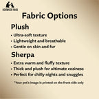 Fabric options for plush dog blankets and sherpa dog blankets