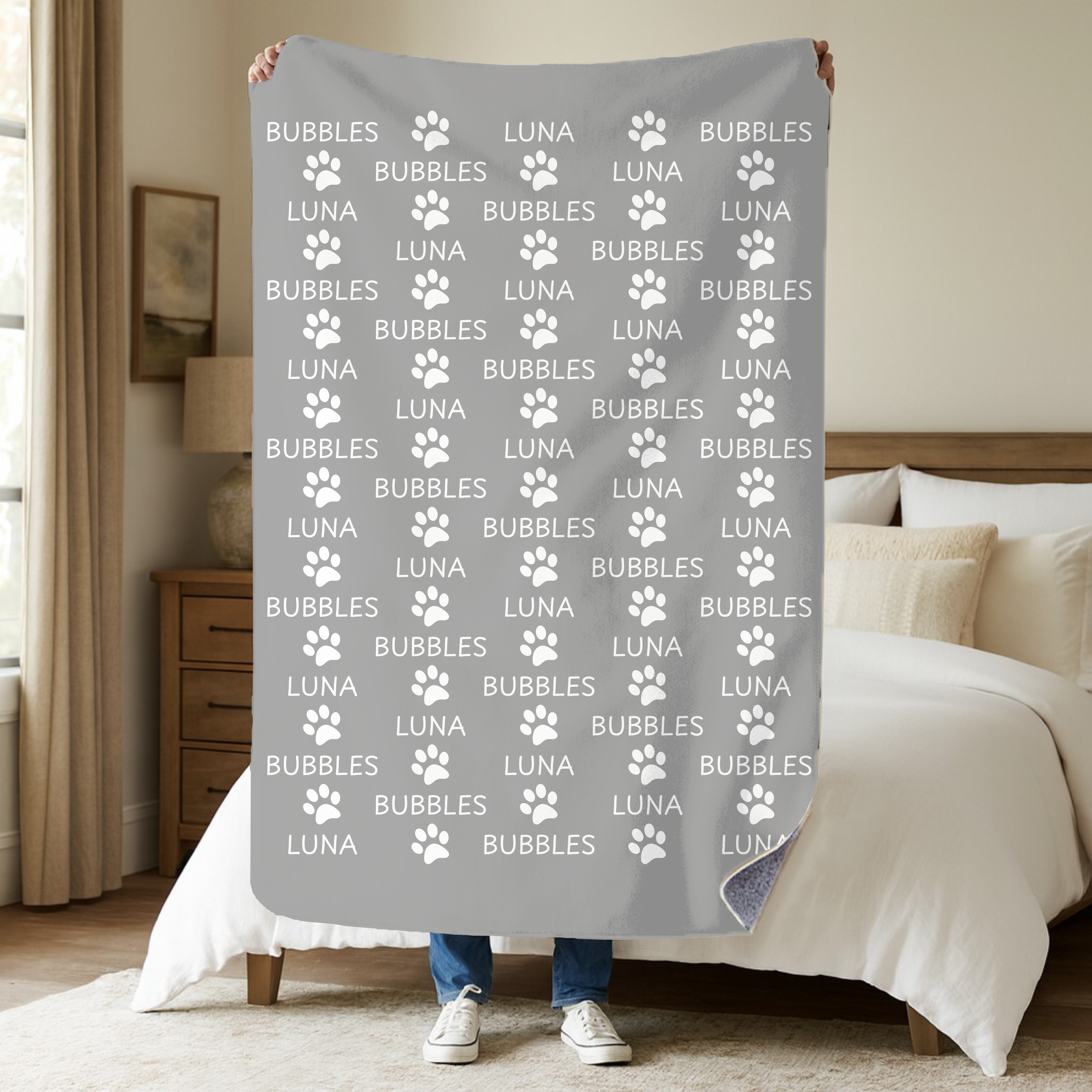 Dogwood Pack Custom Name Dog Blanket