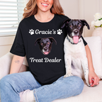 Custom Dog Shirt - Personalized Treat Dealer T-Shirt With Face And Name