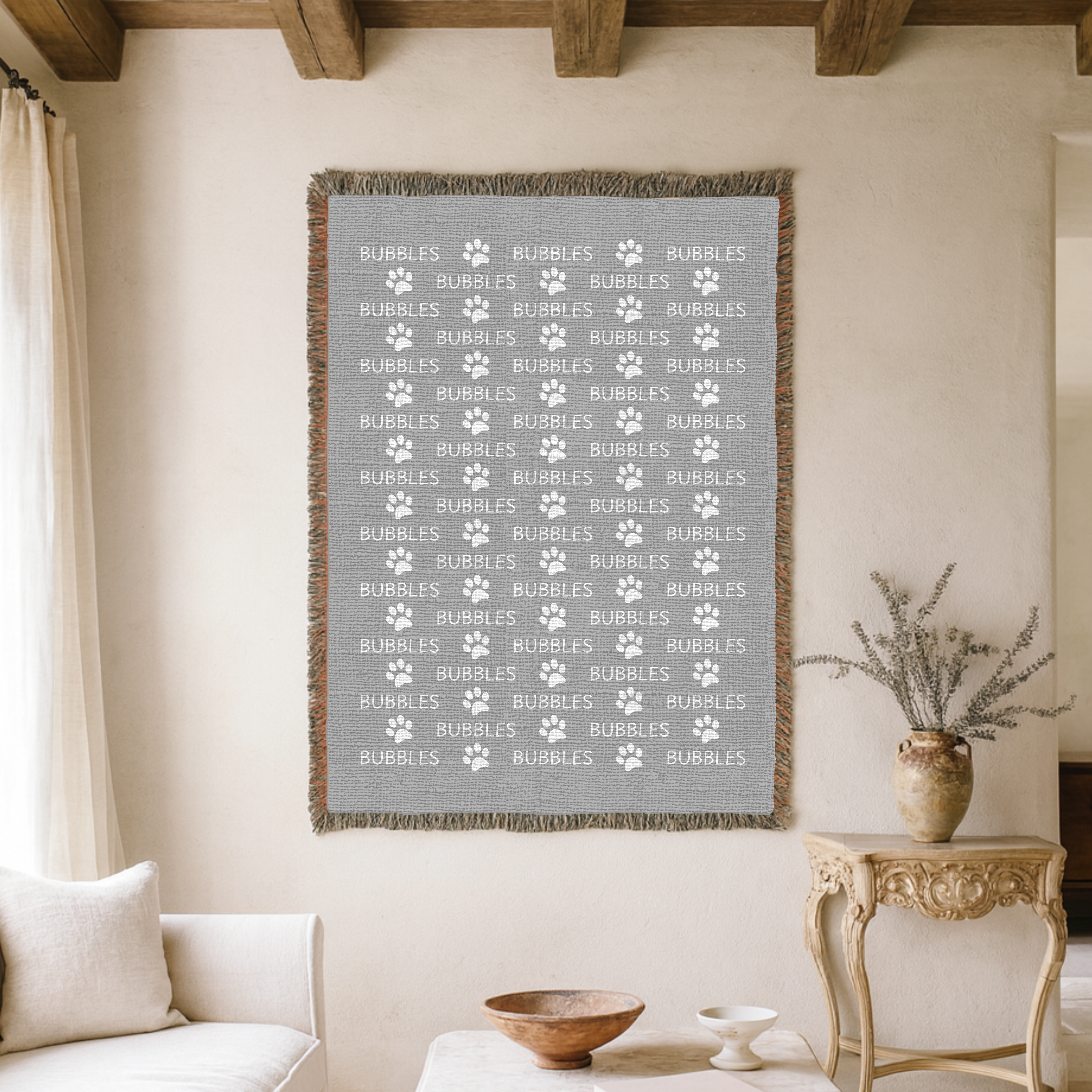 Dogwood Pack Custom Name Dog Blanket