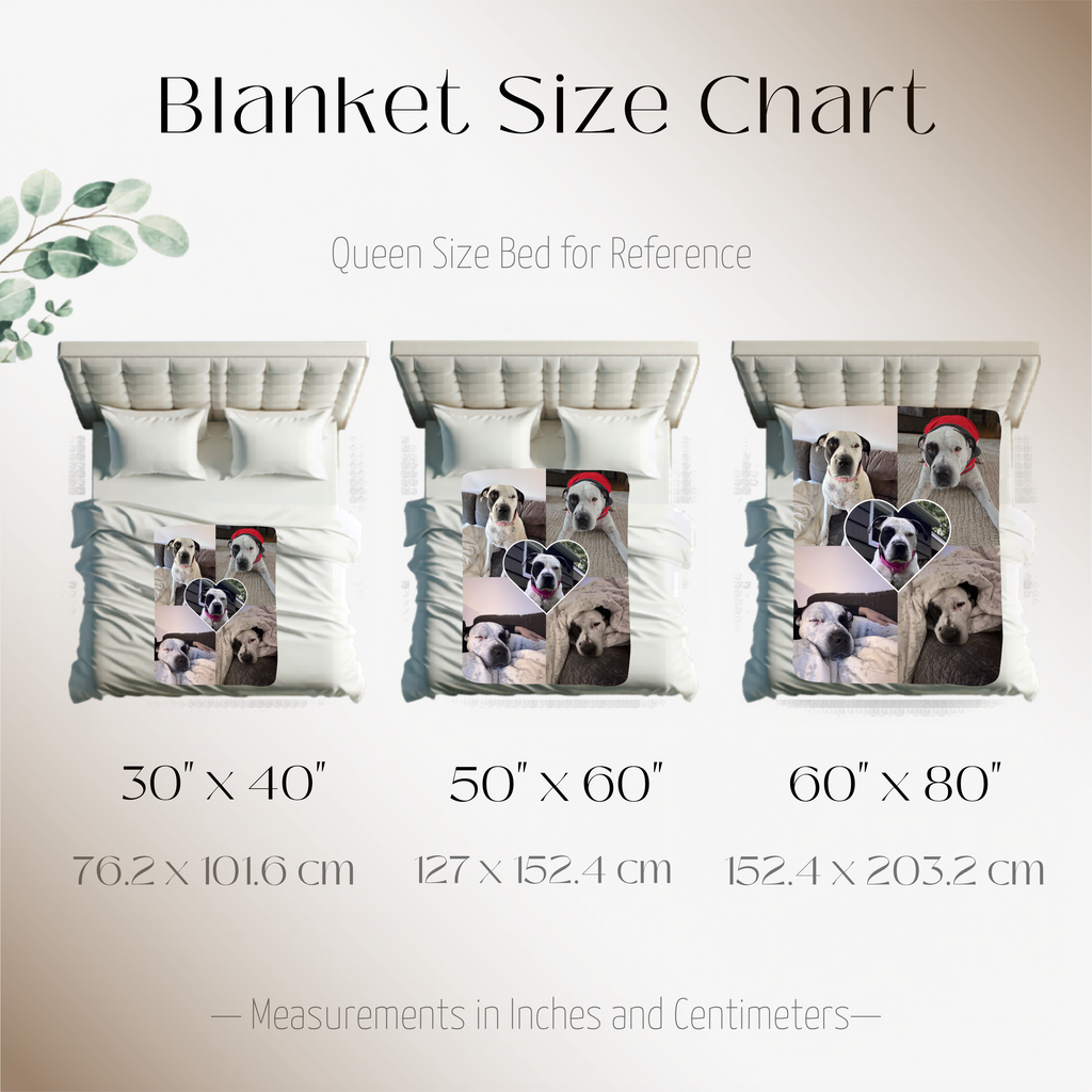Custom Dog Blanket - Personalized Pet Photo Collage Blanket with Heart Design