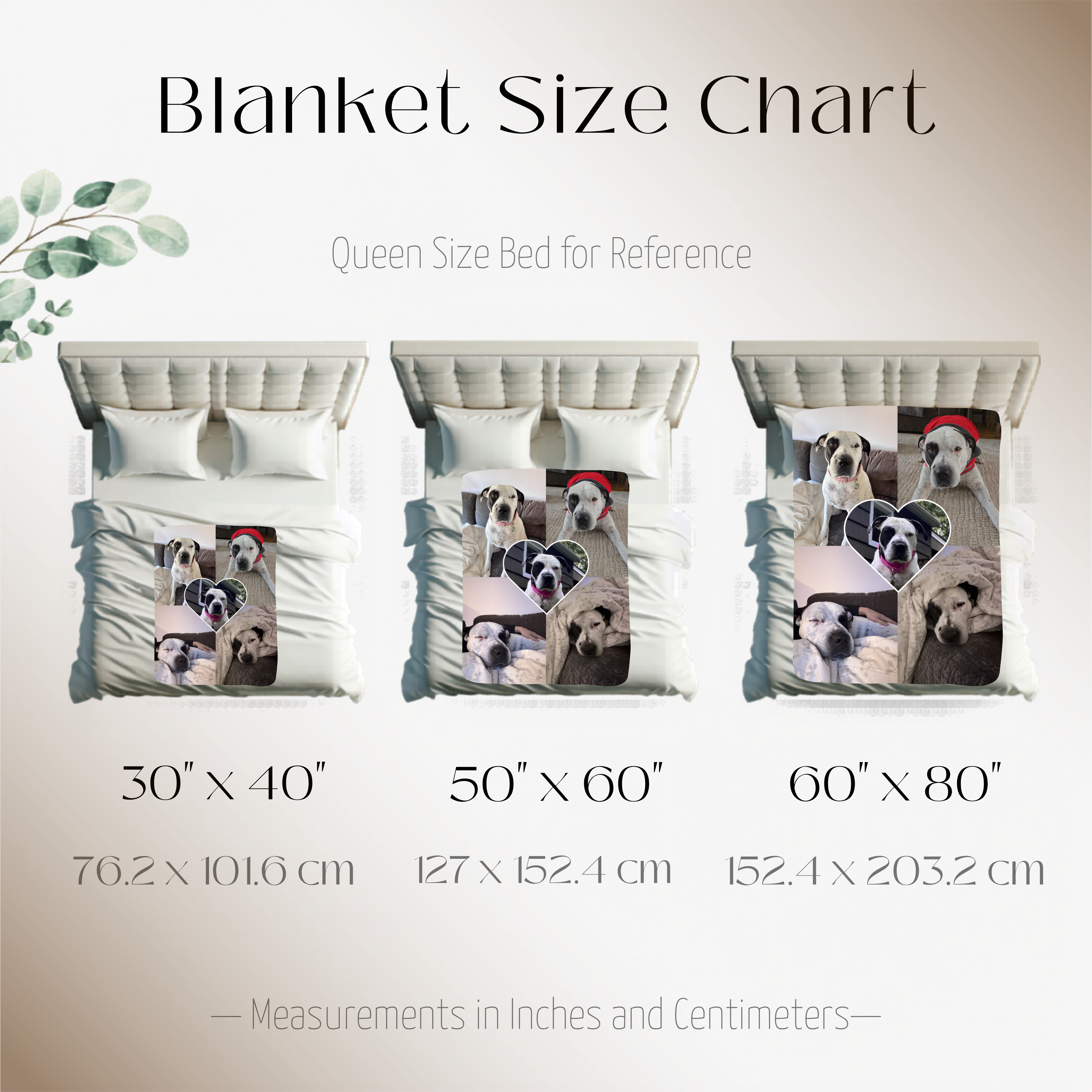 Custom Dog Blanket - Personalized Pet Photo Collage Blanket with Heart Design
