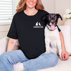 Girl wearing comfortable Adopt Don't Shop Shirt – Animal Rescue & Dog Adoption Awareness Tee with rescue dog