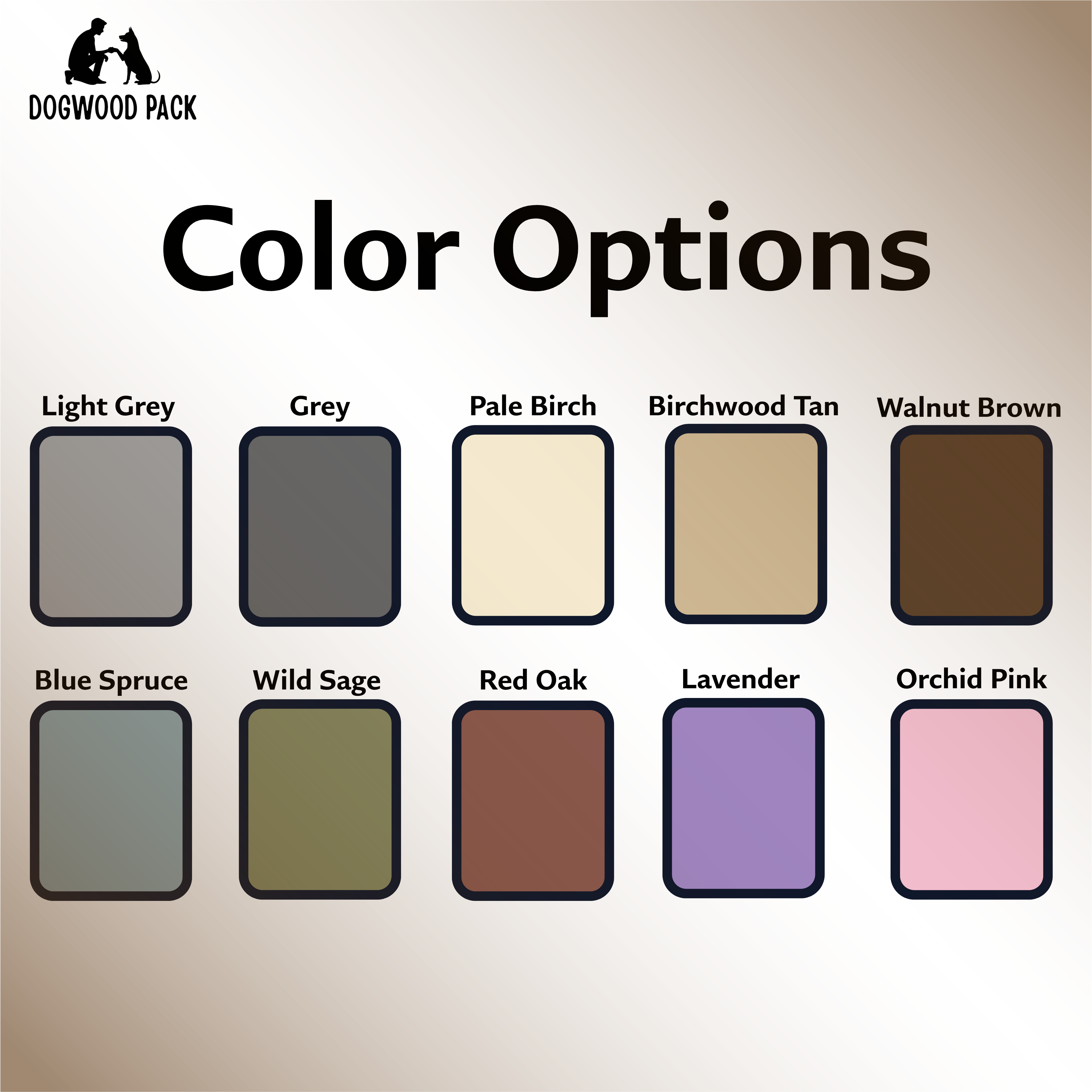 color options for Dogwood Pack custom dog blankets and designed dog blankets