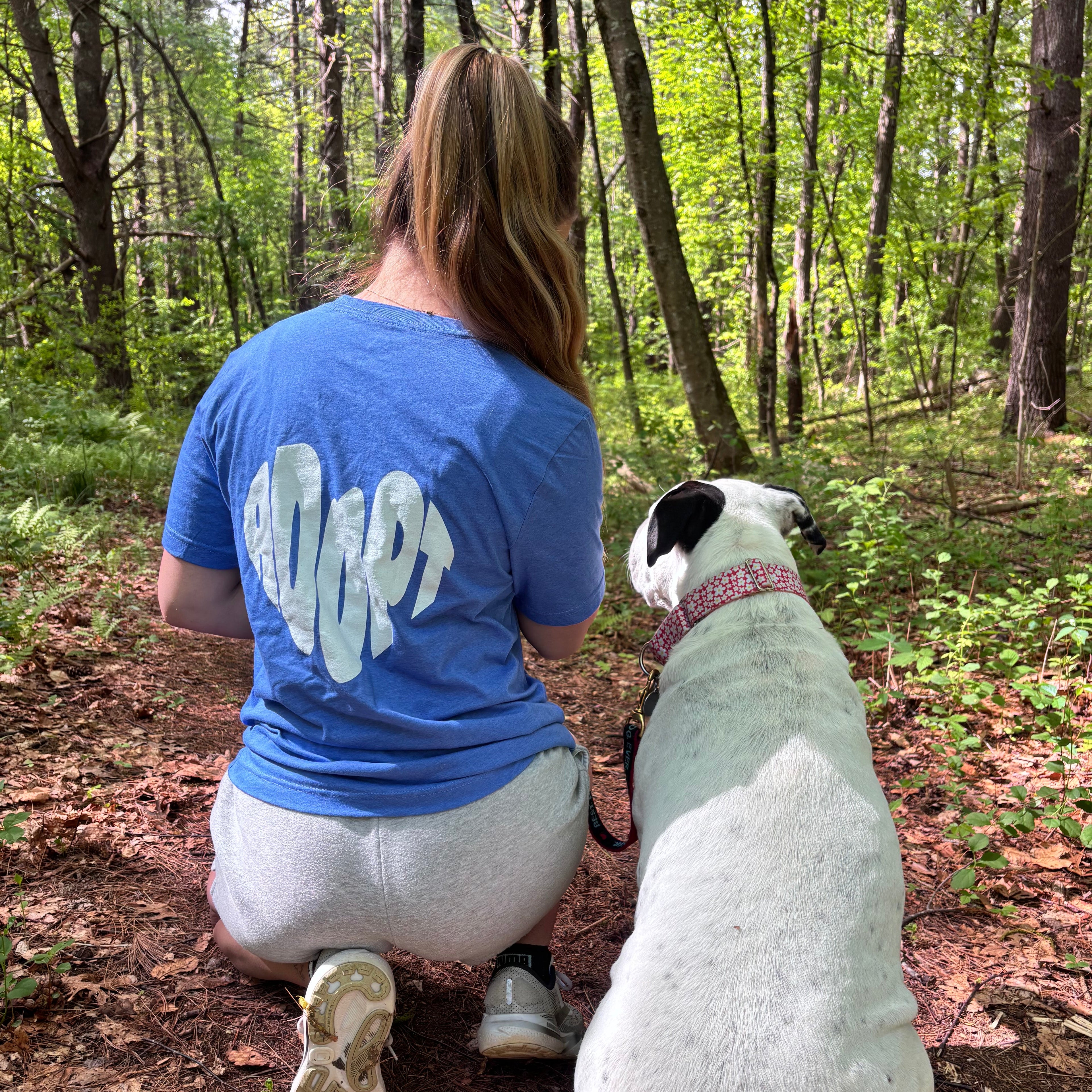 Girl wearing comfortable Adopt Don't Shop Shirt – Adopt Foster Rescue Awareness Tee with Pitbull
