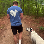 Guy wearing comfortable Adopt Don't Shop Shirt – Animal Rescue & Dog Adoption Awareness Tee with Rescue Pitbull