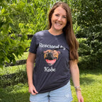 Woman wearing Custom Dog Shirt - Personalized Rescue T-Shirt With Face And Name that helps provide comfort to shelter dogs 